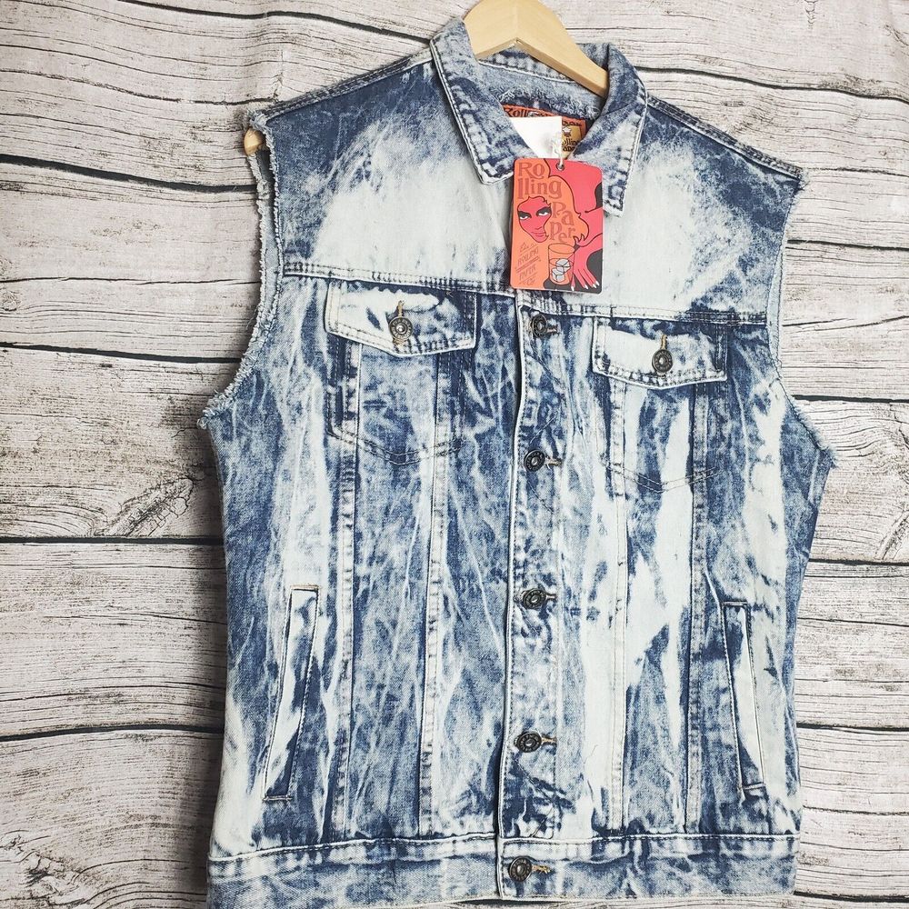 Rolling Paper Acid Blue Style JV696 Vest Size Large NWT Reg $52.00